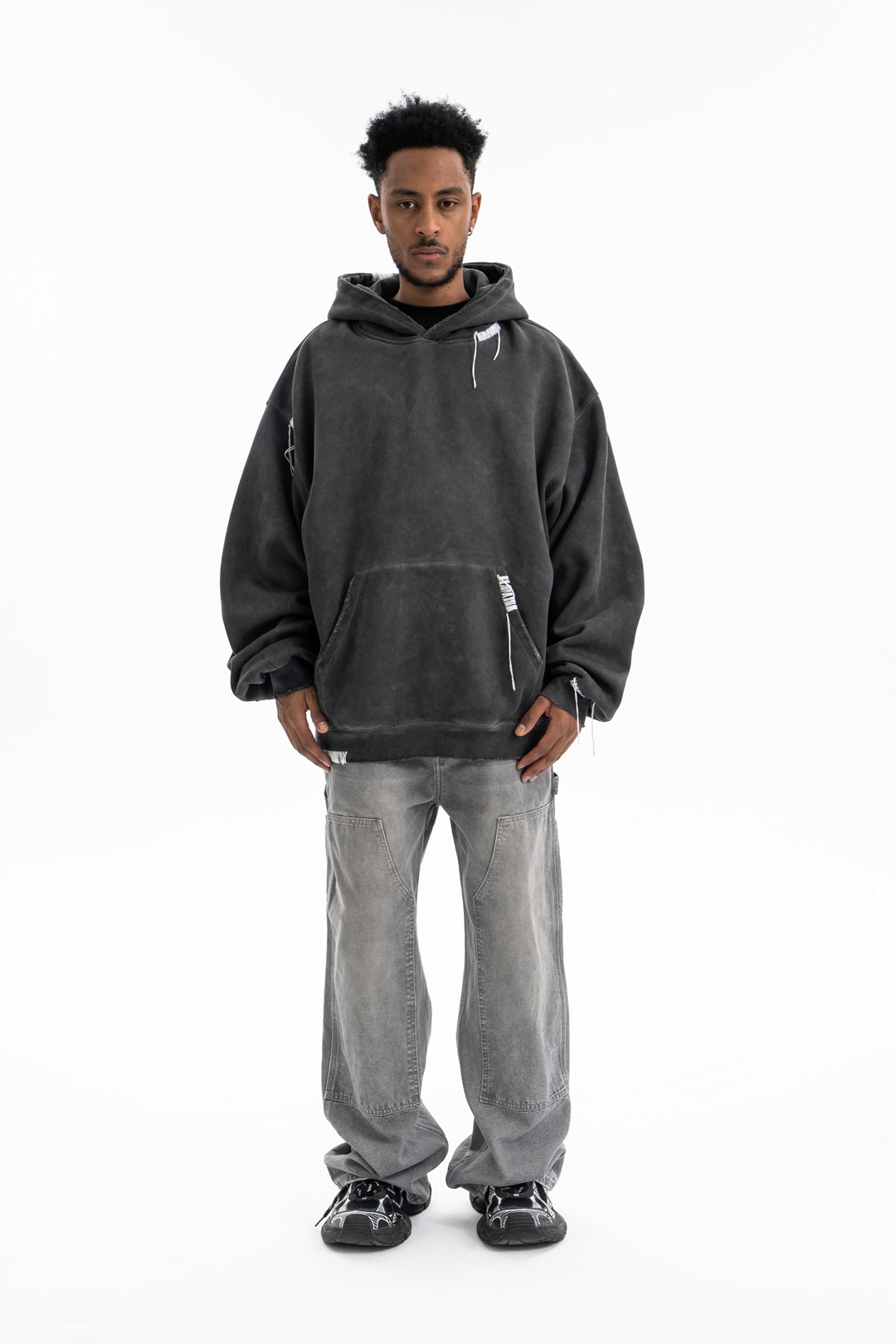 Chunky Vintage Plain Cotton Hoodie
