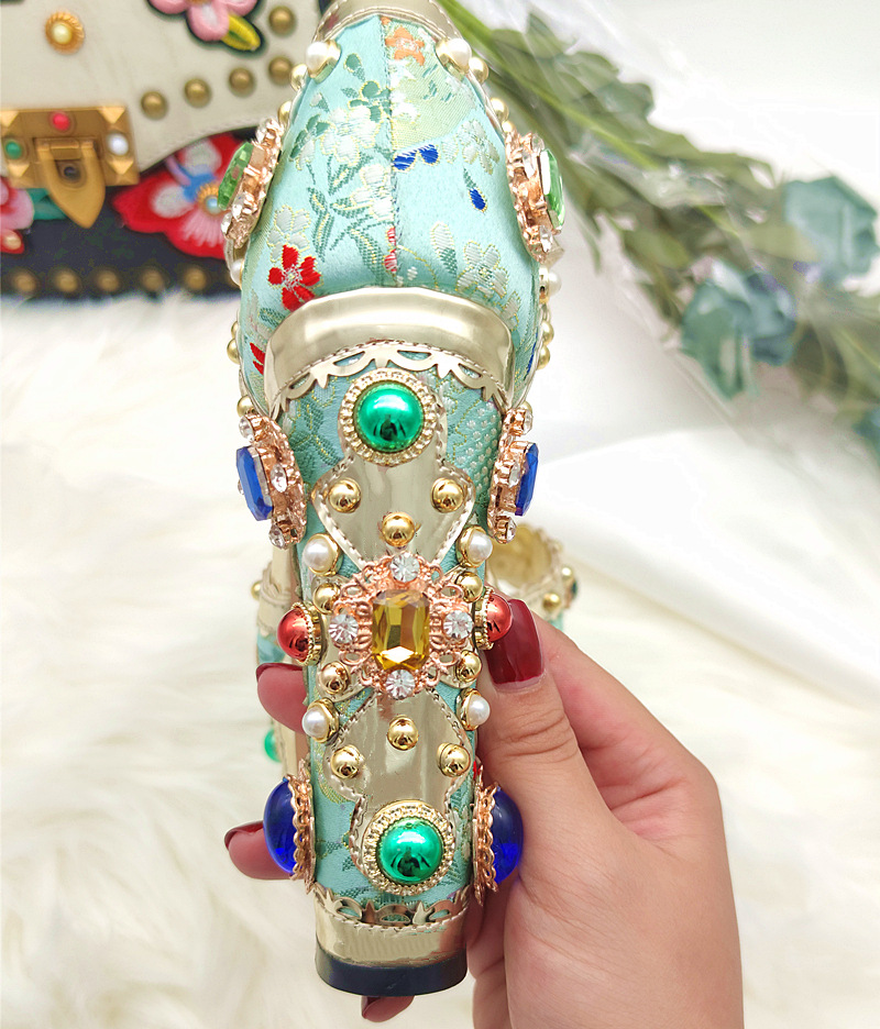 Plus Size Heel Water Block Heel Baroque Fish Mouth Women's Sandals