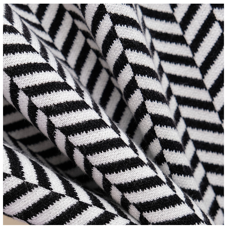 Ladies Chunky Long Sleeve Hedging Sweater