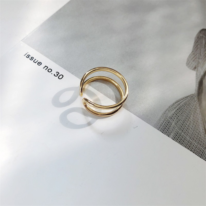 Unisex Silver Cutout Chunky Ring