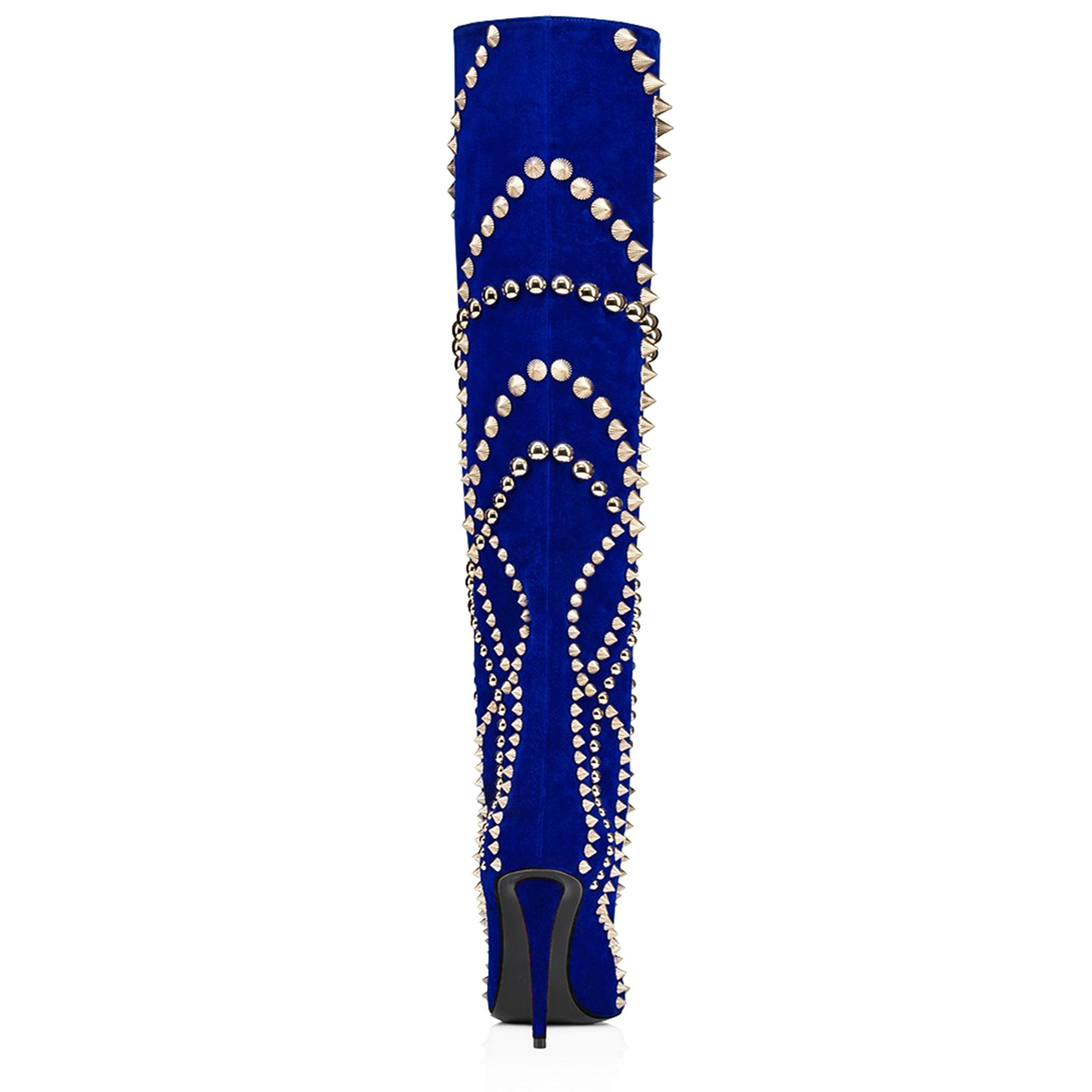 Autumn and winter new high heeled pointed rivet knee length women's boots fashion long tube large sleeve women's shoes