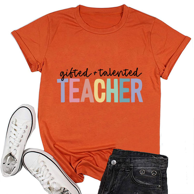 Ladies Geometric Print Crew Neck T-shirt