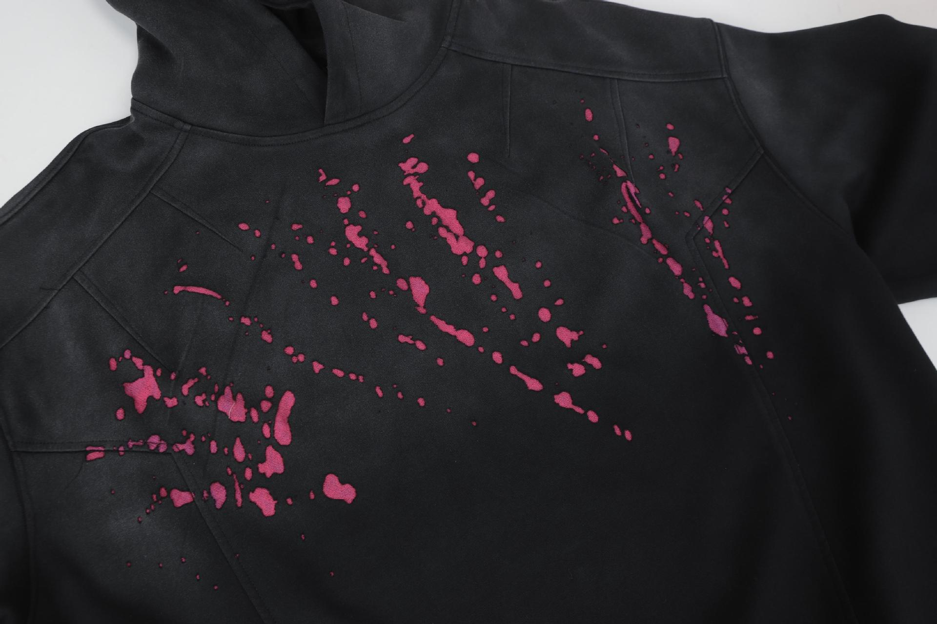 Cotton Polyester Paint Splatter Hoodie