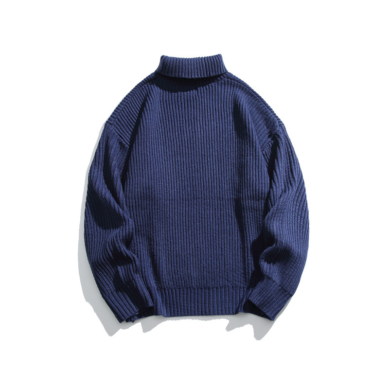 Oversized Japanese Workwear Jacquard Turtleneck Sweater