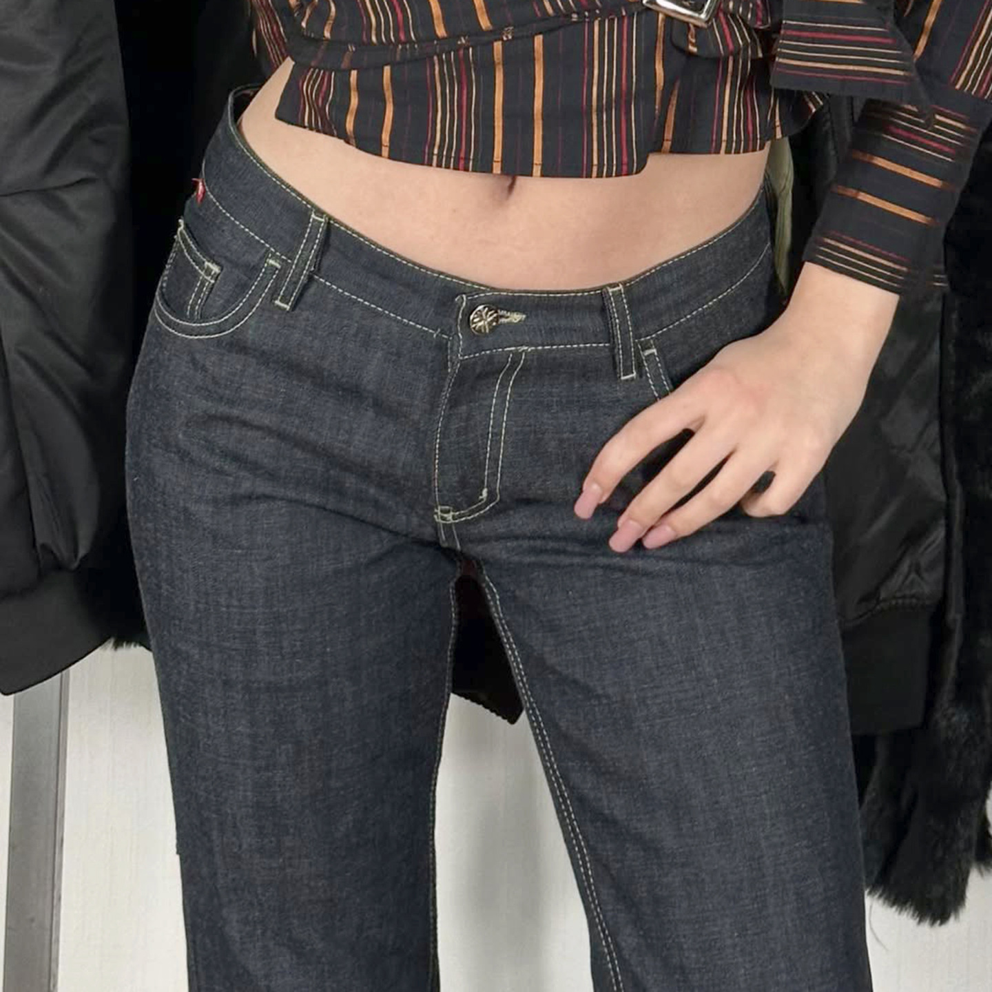 Street Style Simple Retro Slim Low Waist Straight Leg Jeans Elegant Commuting Versatile Casual Pants