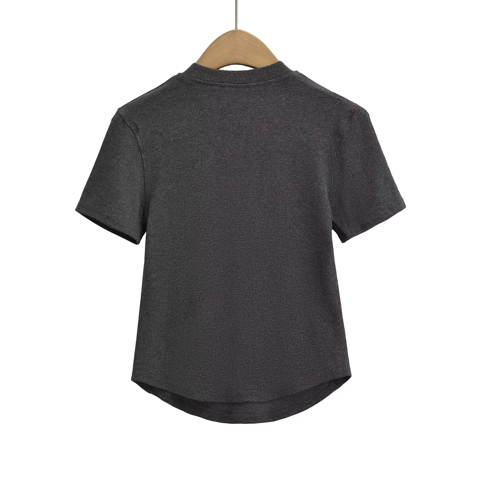 Ladies Plain Fitted Crew Neck Tee