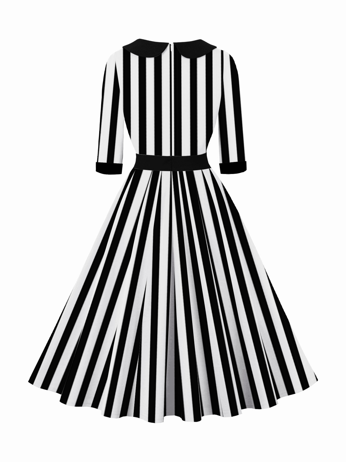 Gothic Notch Lapel Colorblock Elbow-Length Mid-Calf A-Line Gown