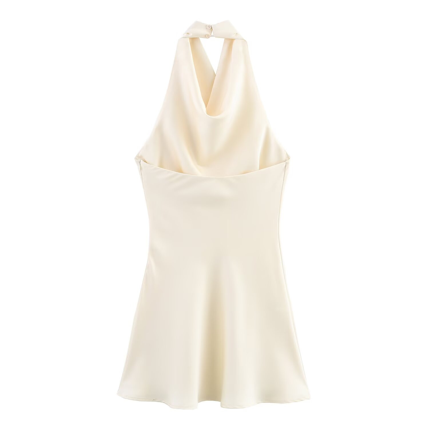 High Waist Halter Sleeveless A-Line Polyester Dress