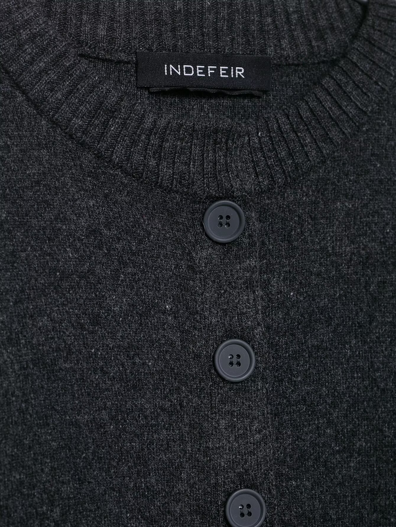 Crew Neck Full Sleeve Button Front Polyester Sweater