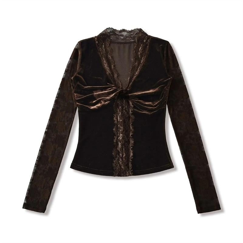 Sultry Solid Plunge Tied Front Bodysuit