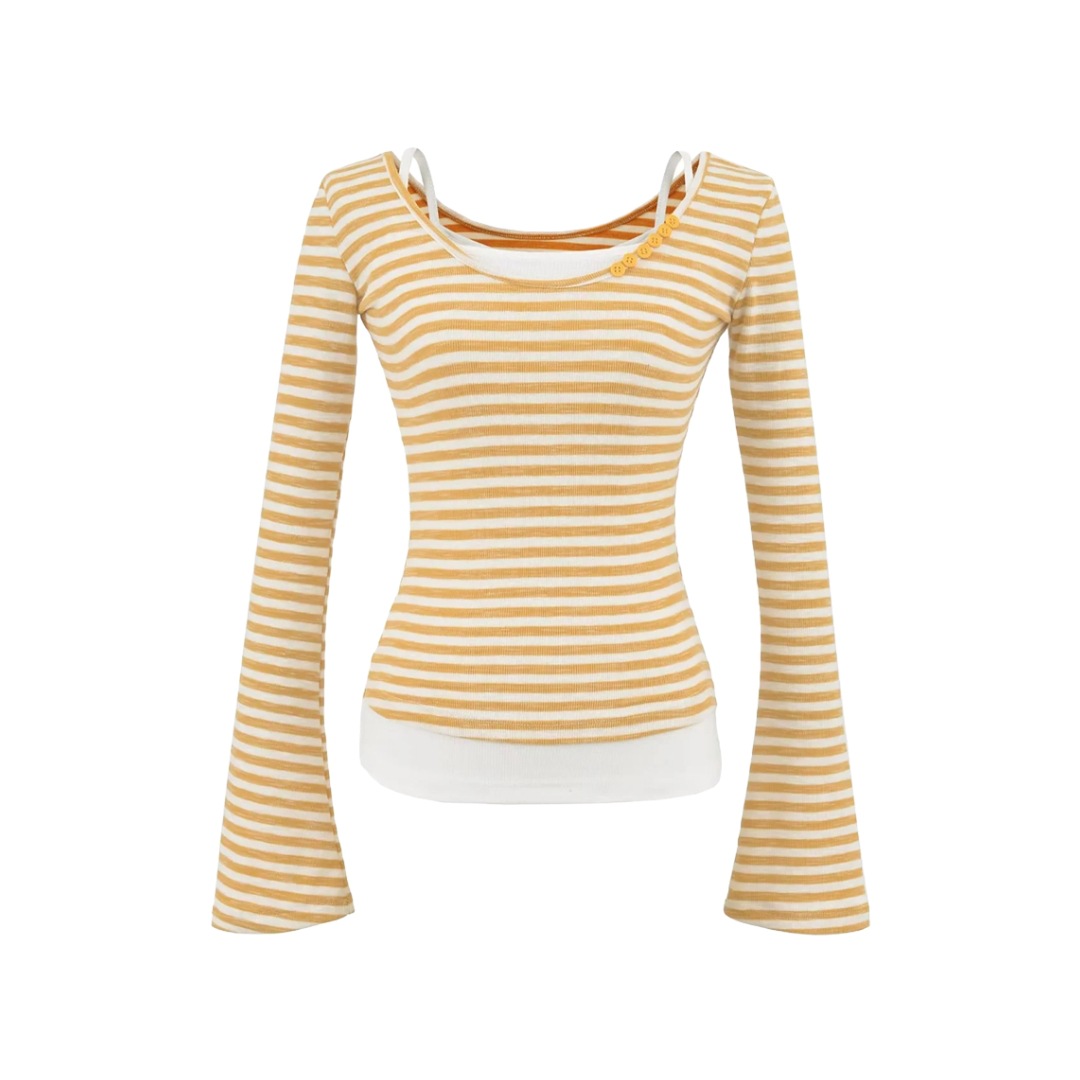 Ladies Asymmetric Vertical Fluted Slim Top