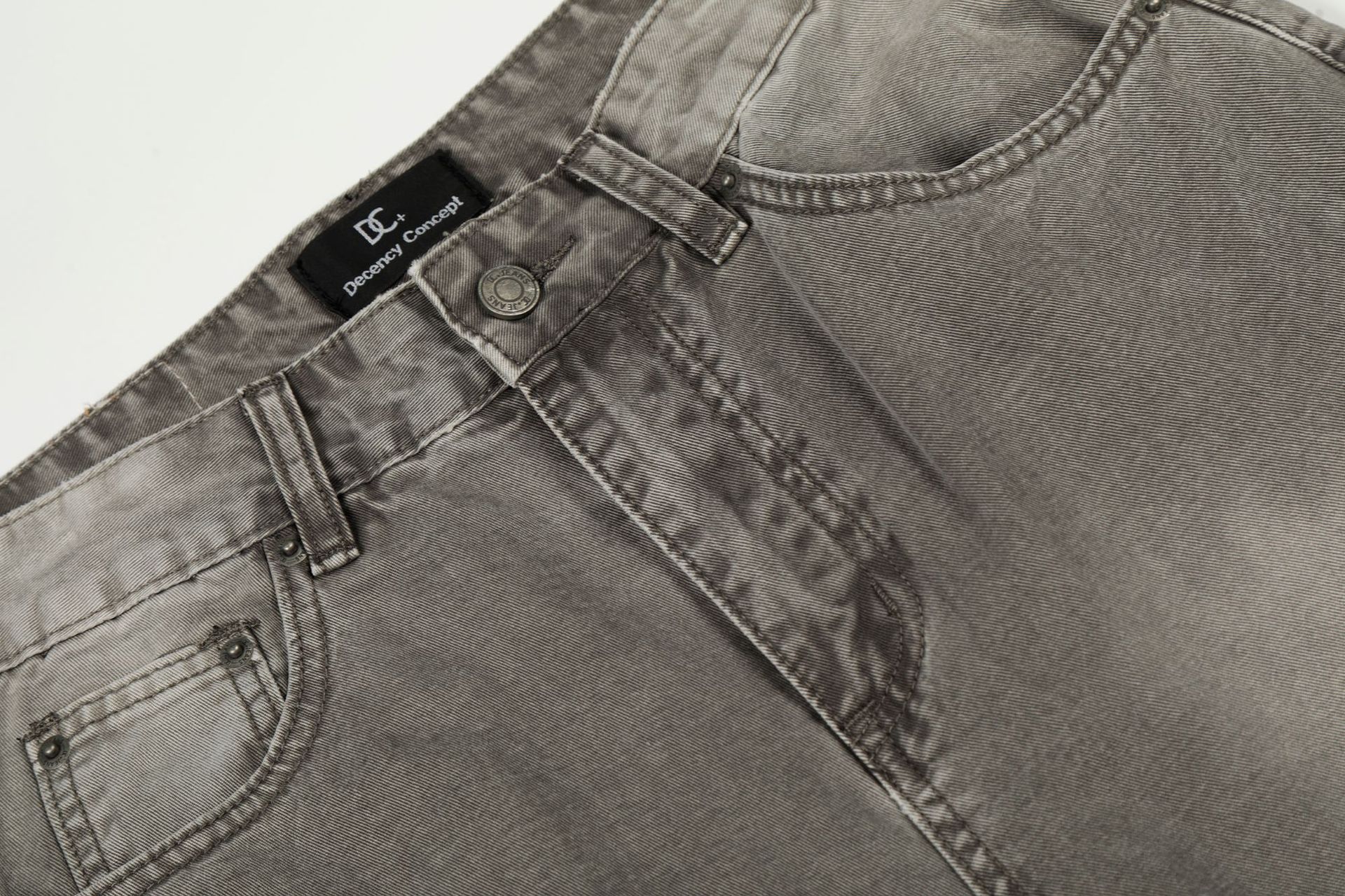 Street Style Retro Unisex High-End Washed Distressed Design Men's Loose Knife-Shape Jeans
