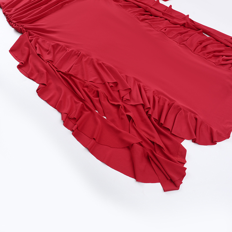Round Neck Full Sleeve Polyester Cutout Dress