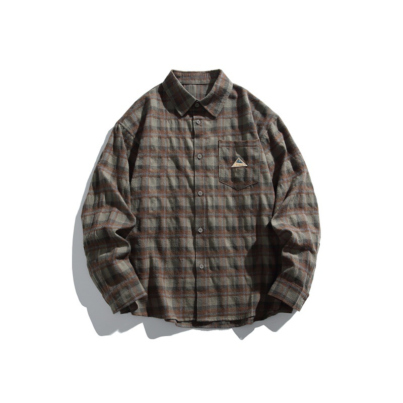 Japanese Retro Checkered Oversized Shirt