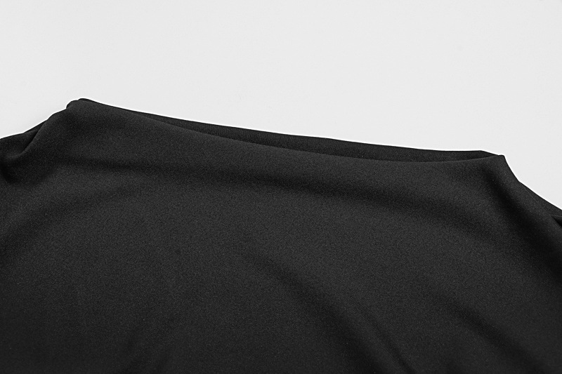 Round Neck Sleek Ruched Polyester Dress