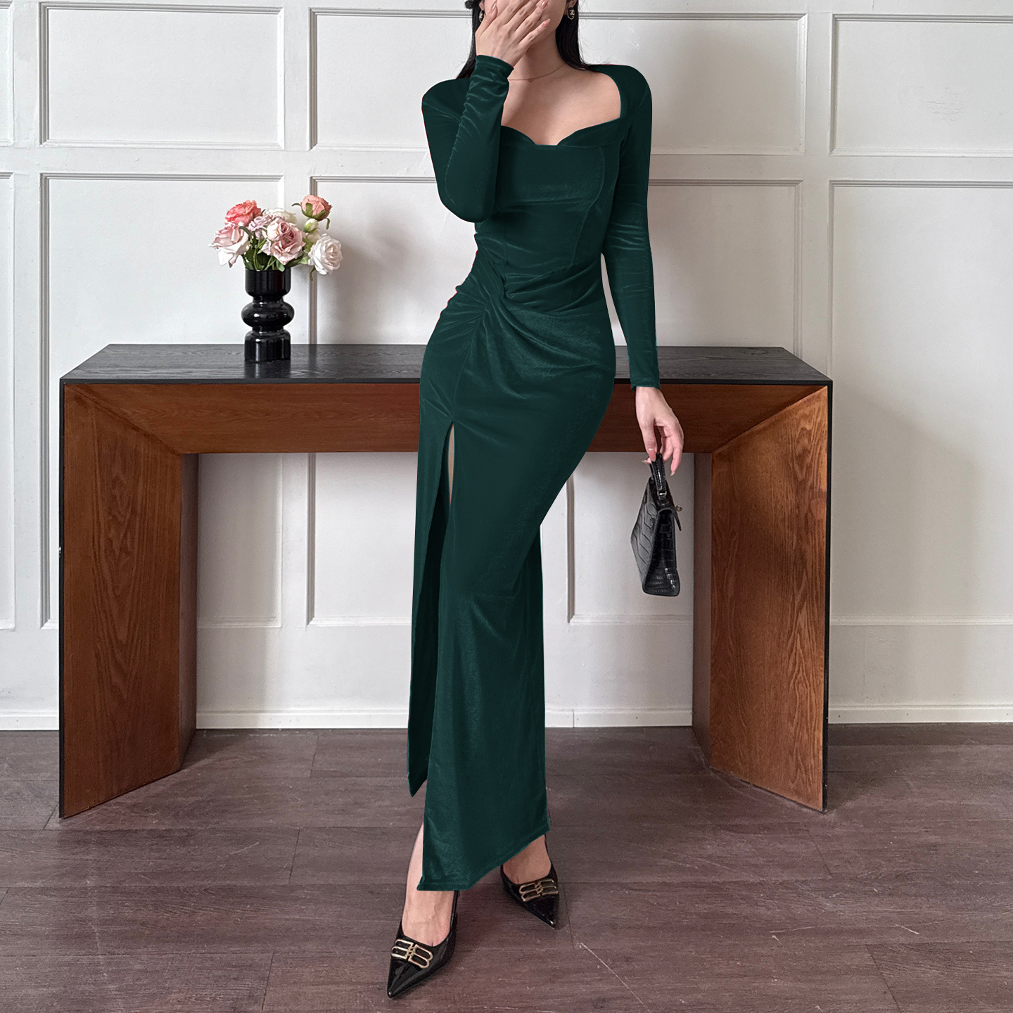 Bodycon Maxi Dress with Side Split