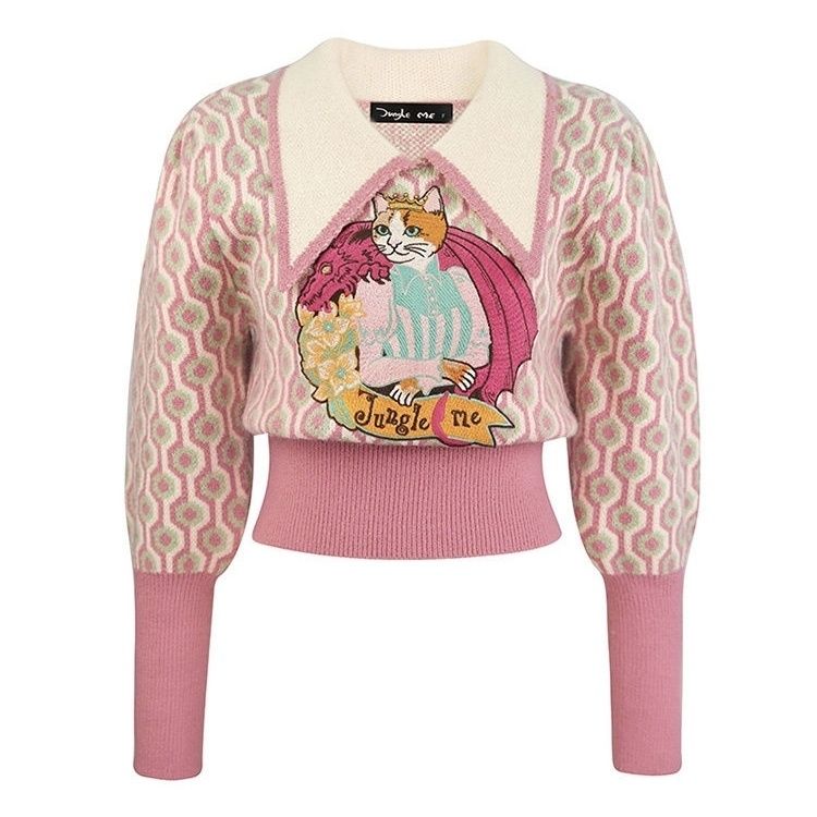 Long Sleeve Round Neck Animal Cartoon Sweater