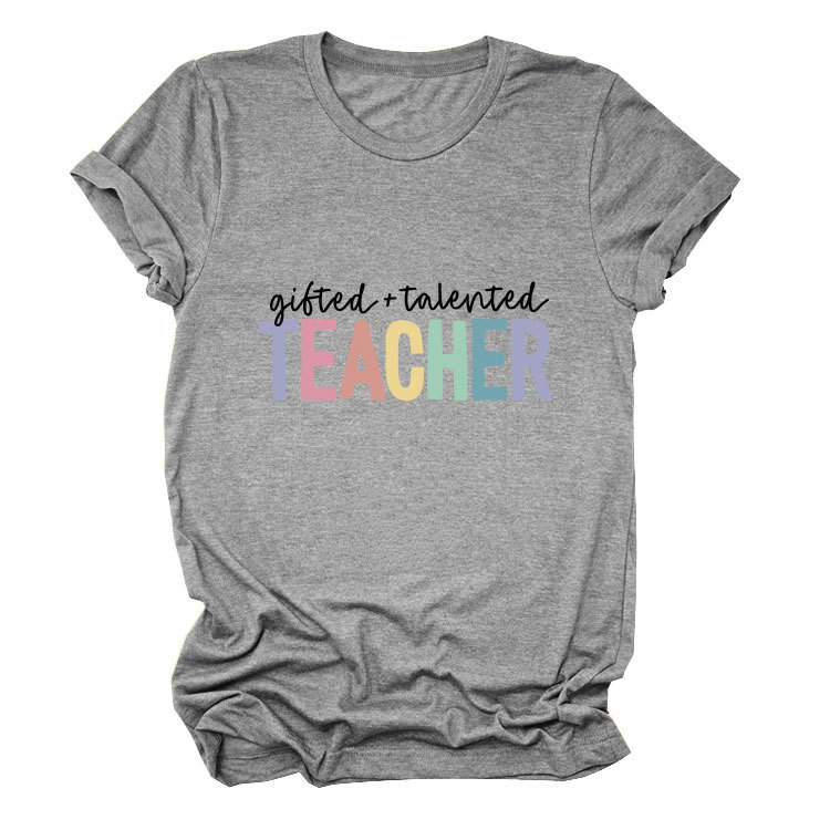 Ladies Geometric Print Crew Neck T-shirt