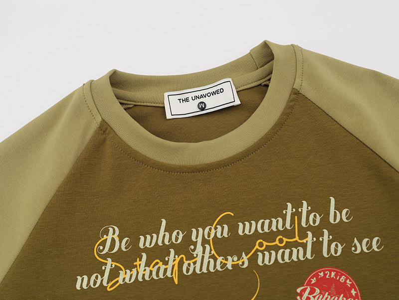Ladies Contrast Yoke Cotton T-Shirt