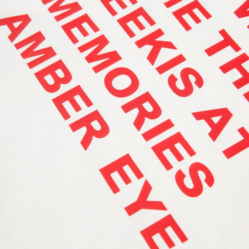 Oversized Unisex Japanese Retro Letter Crew Neck Tee
