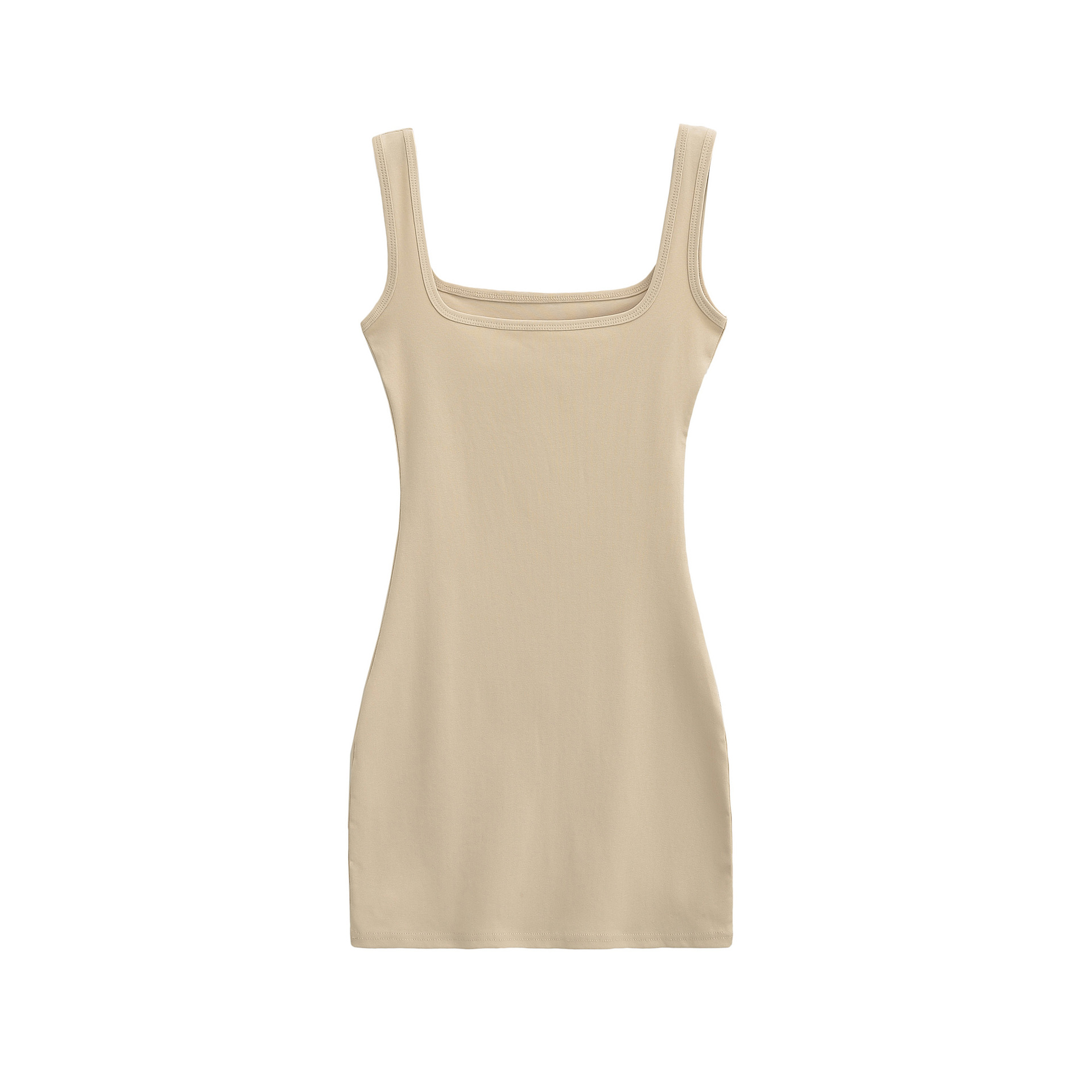 Deep U-Neck Strapless Dress