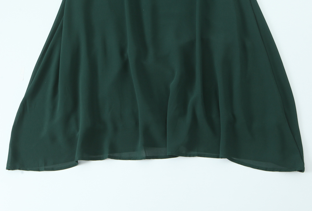 Bubble Sleeve Slimming Round Neck Dress
