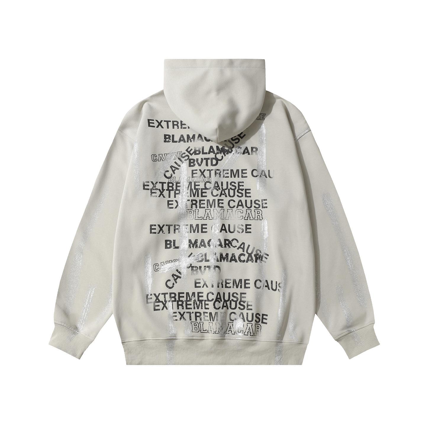 Distressed Typography Hoodie