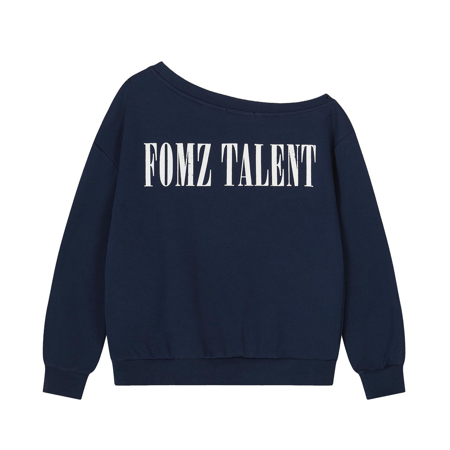 Asymmetric Text Cotton Polyester Hoodie Ladies