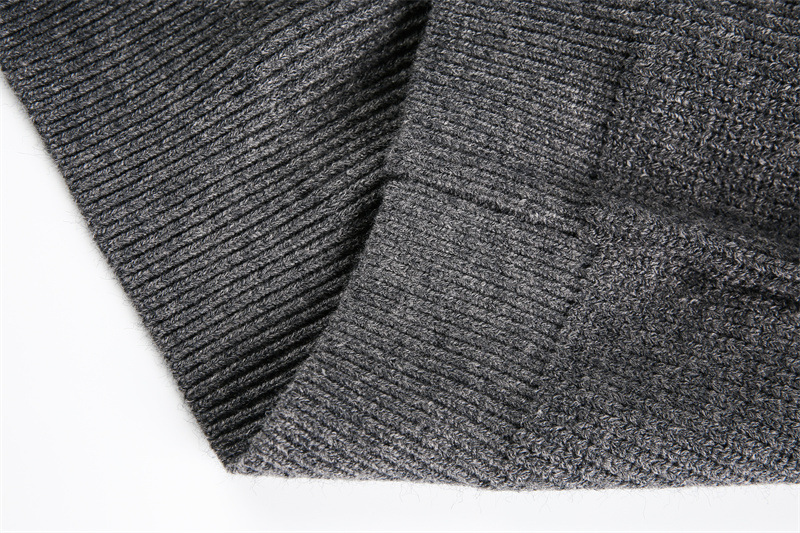 Oversized Japanese Workwear Zip-Up Ribbed Sweater