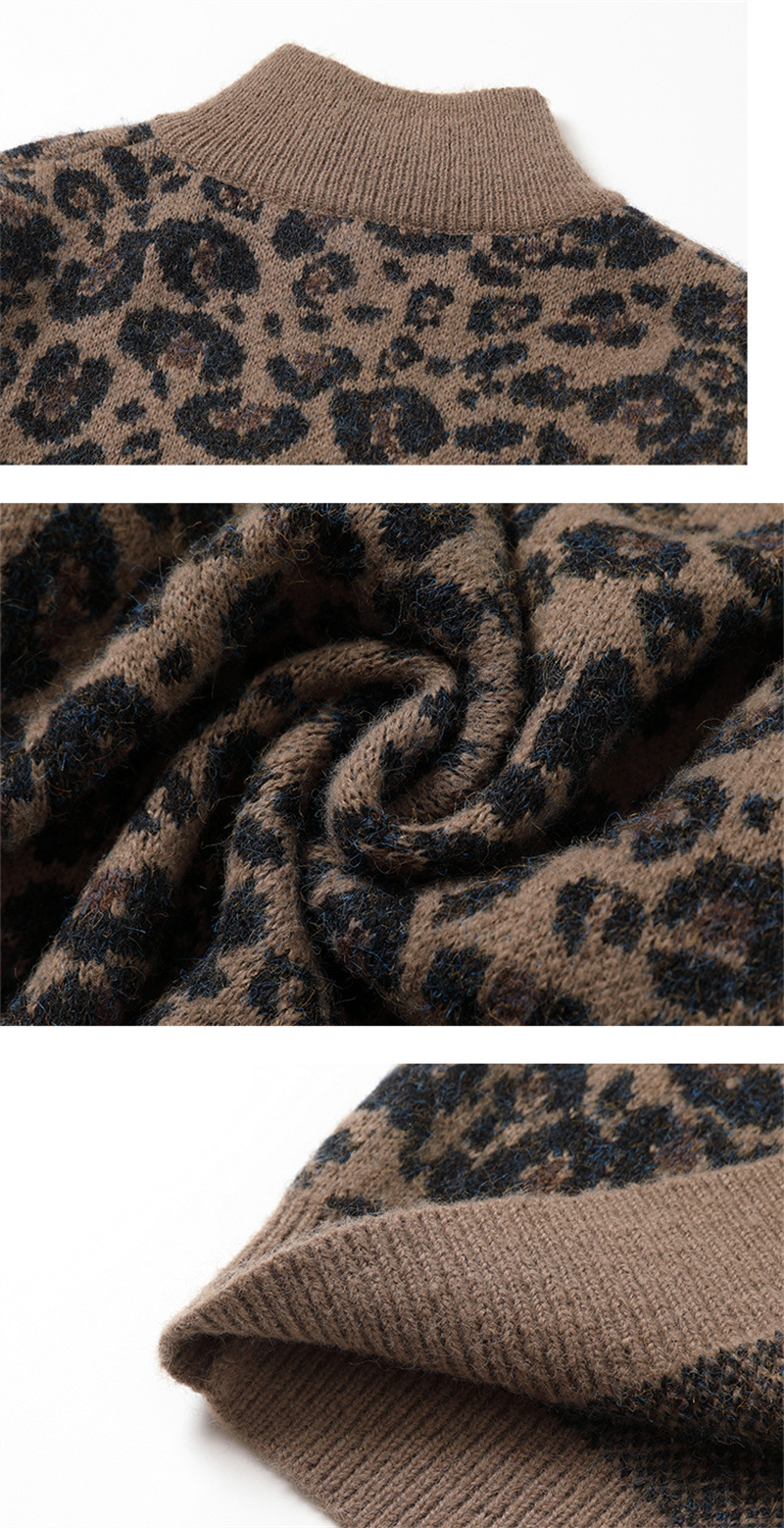 Unisex Japanese Workwear Spotted Jacquard Mandarin Cardigan