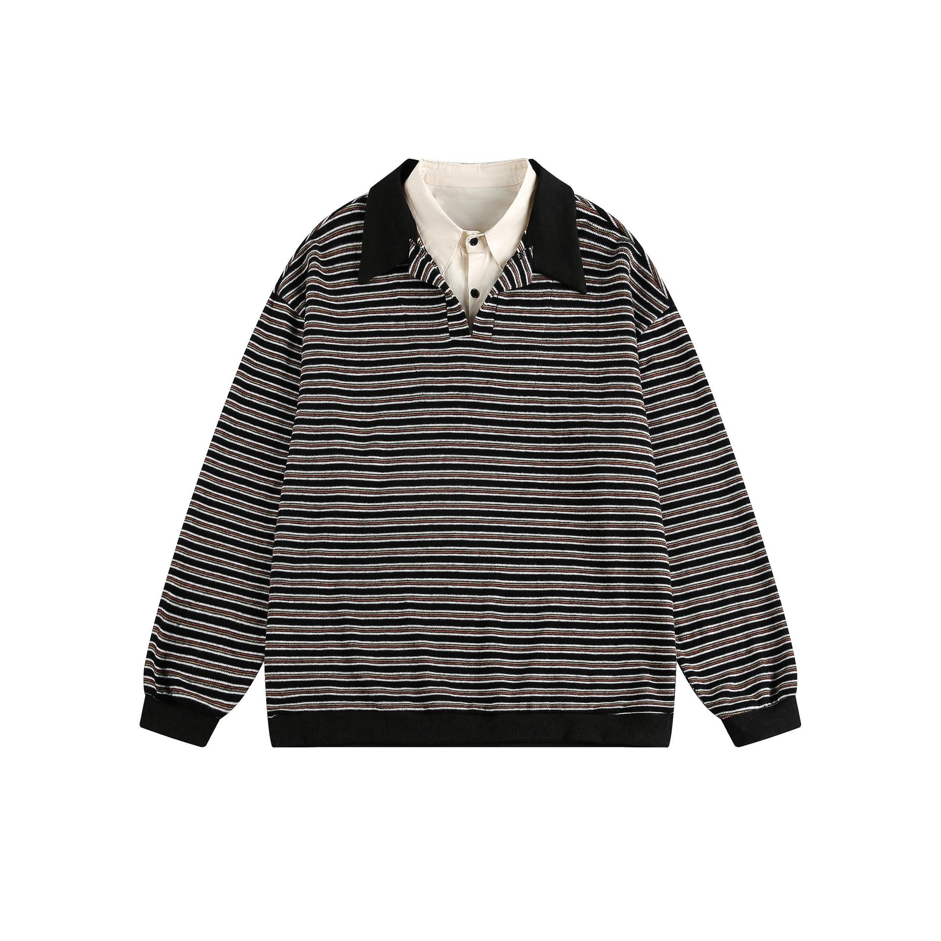 Vintage Faux Layered Contrast Hoodie