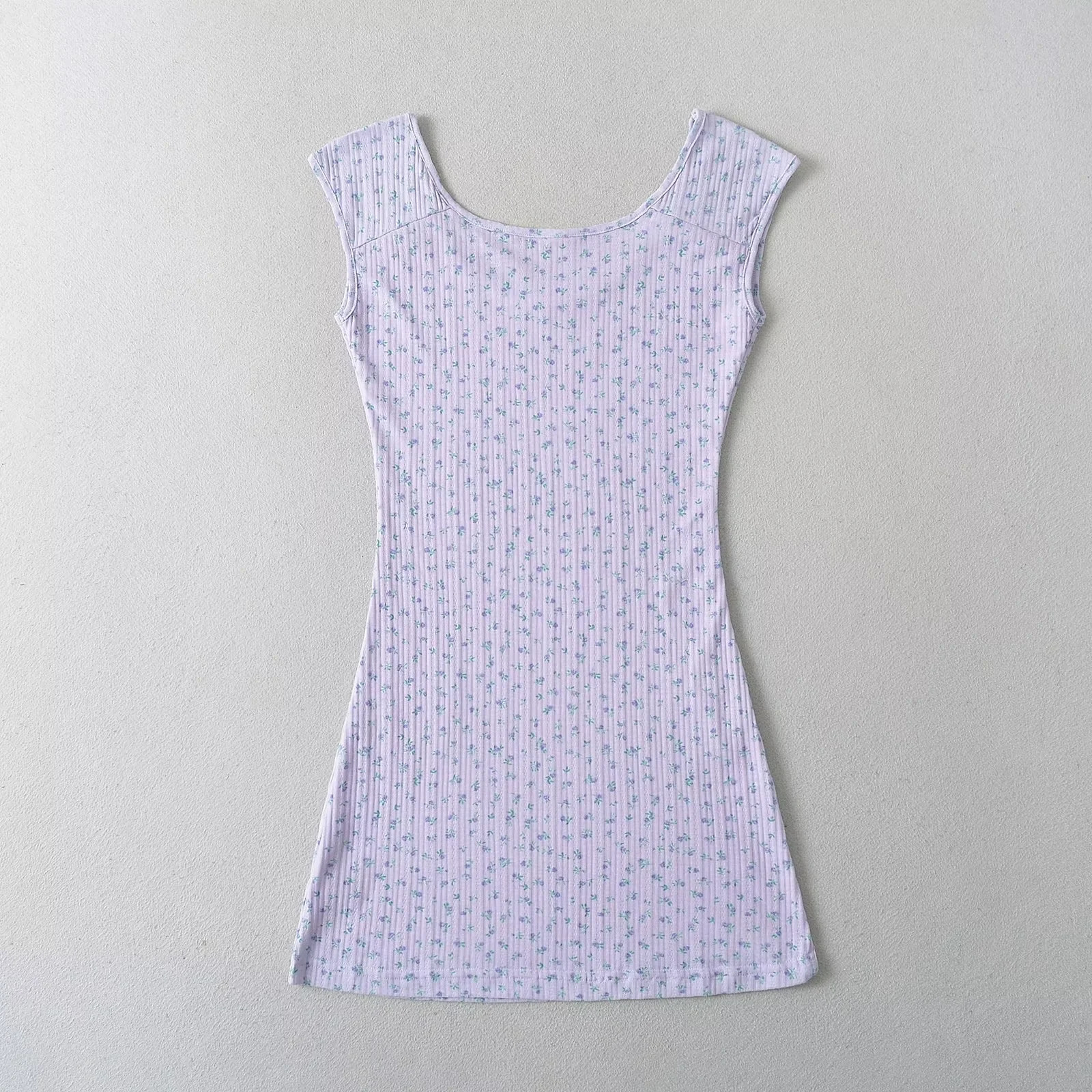 Crossover Knit Flower Mini Skirt