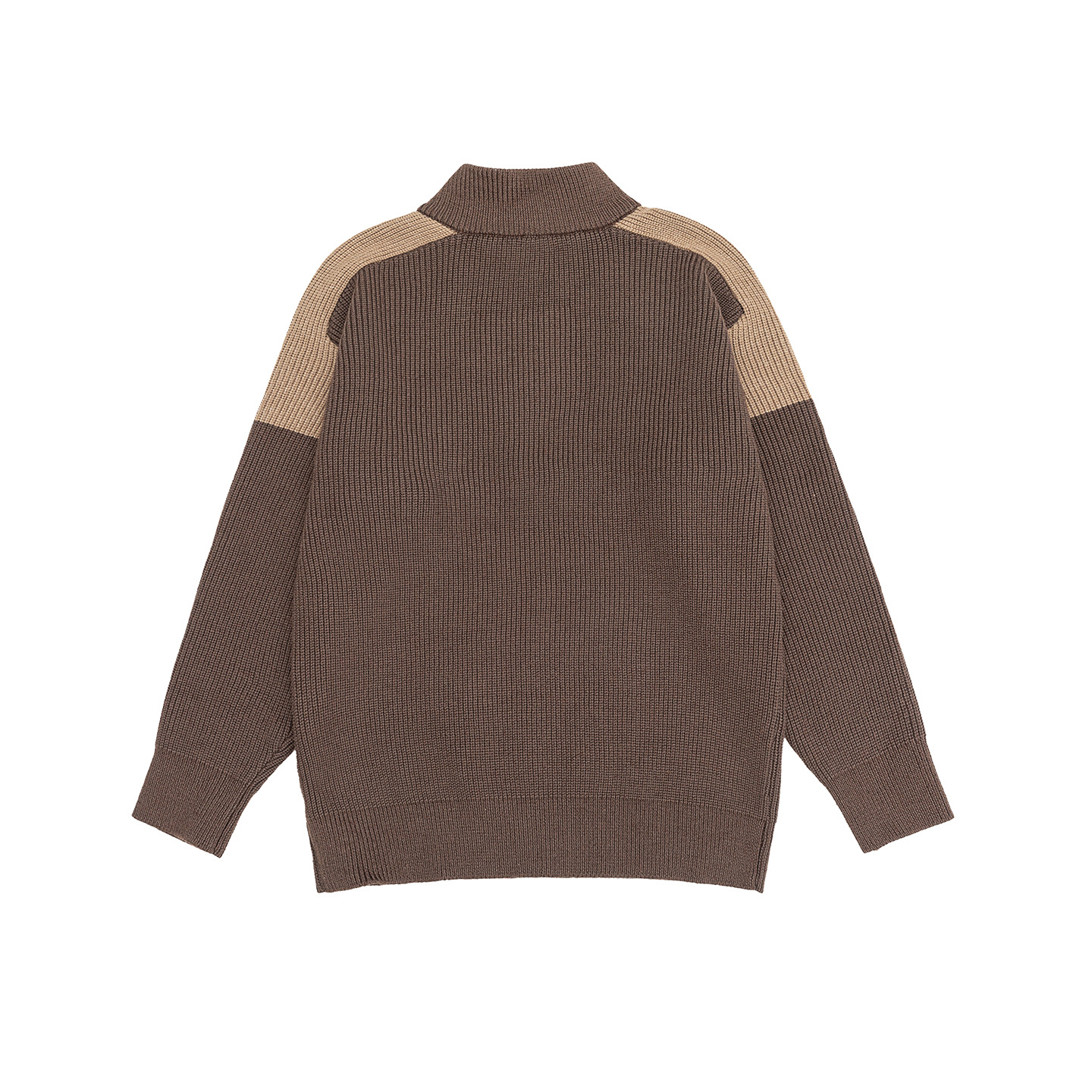Unisex Loose Fit Long Sleeve Funnel Neck Sweater