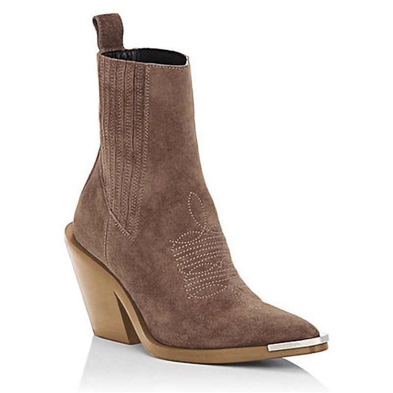 Women Pointed Toe Wedges Ankle Boots Solid Suede Comfortable Female Booties Plus Size 43 Fashion Fall Winter