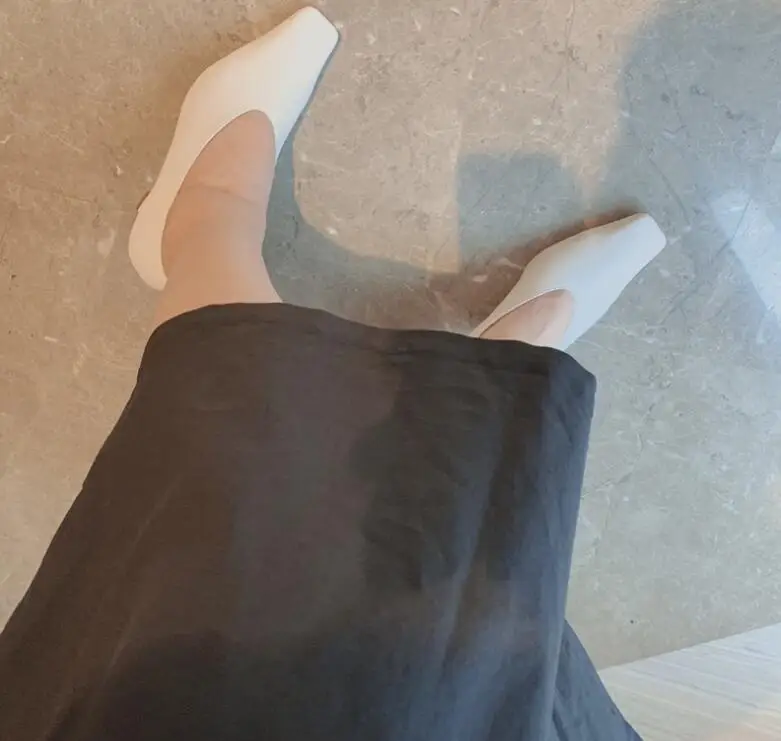 Ladies Vintage Chunky Female High Heel Pumps Sexy Cow Leather Women Square Toe Heels Lady Fashion Shoes Hot Sales