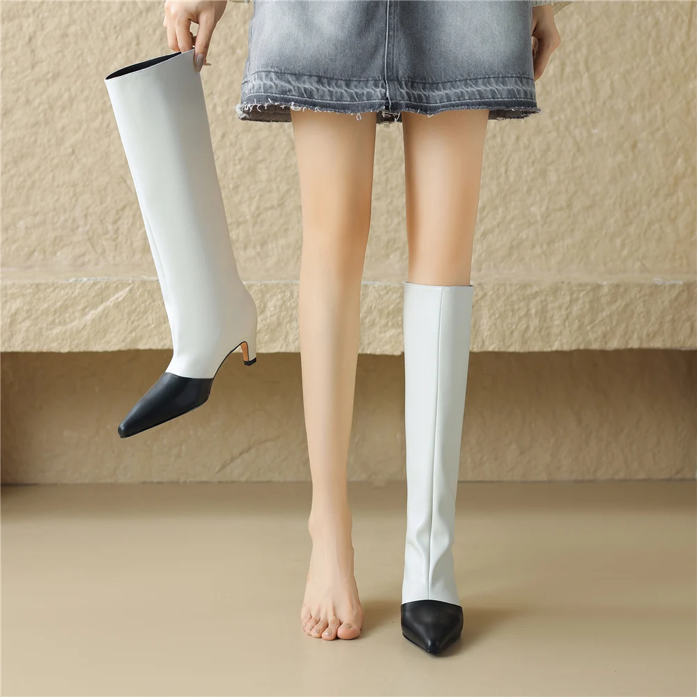 Ladies Classic Pointy Cowhide Tall Boot