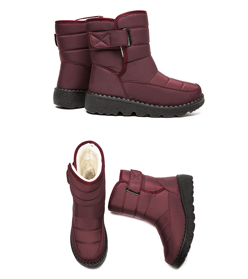 Winter New Snow Boots Women's High Top Waterproof Cotton Shoes Casual Short Tube Plush Plus Large Cotton Boots 43 Amazon