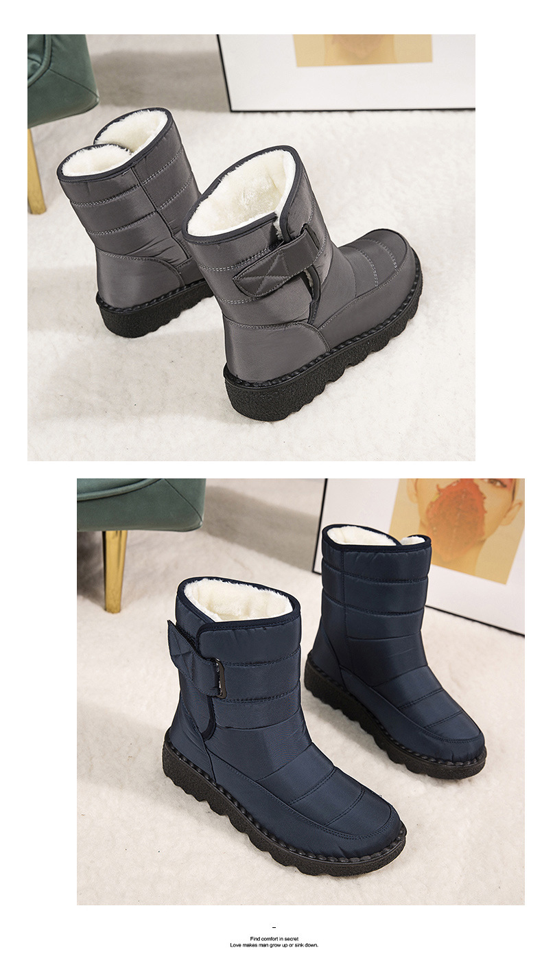 Winter New Snow Boots Women's High Top Waterproof Cotton Shoes Casual Short Tube Plush Plus Large Cotton Boots 43 Amazon