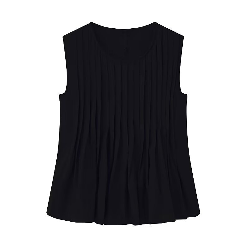Solid Pin-Tuck Tank Top