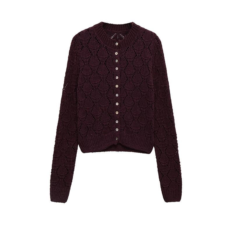 Style Round Neck Pullover Women's Unique Design Knit Sweater