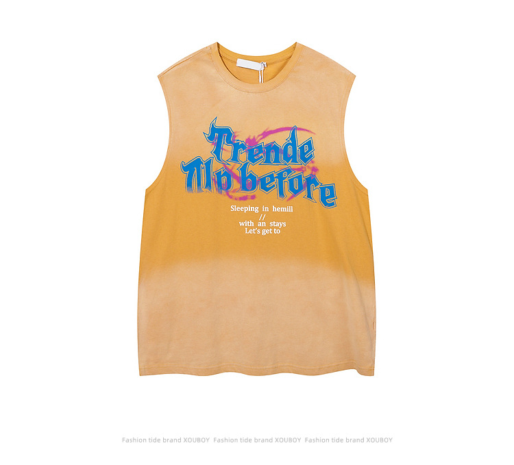 Loose Oversize Crew Neck Couple Sports T-Shirt Sleeveless