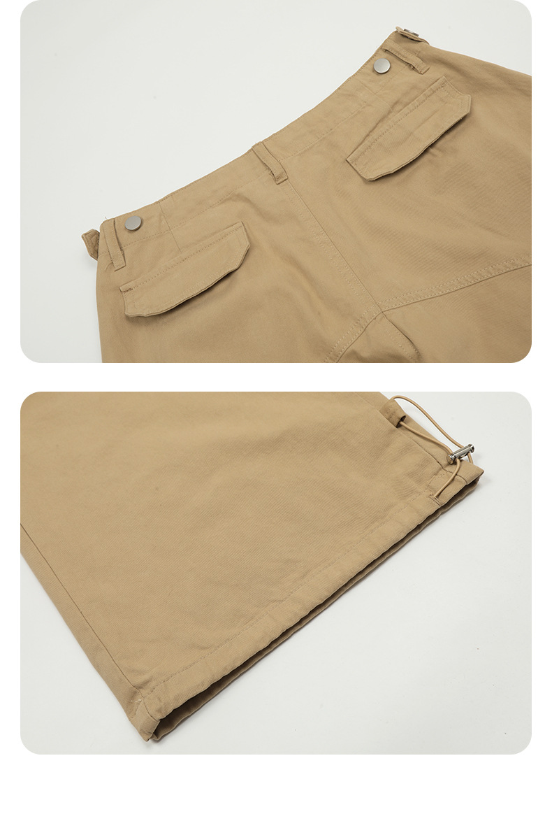 Vintage Multi-Pocket Slim Straight Loose Wide-Leg Casual Paratrooper Trousers
