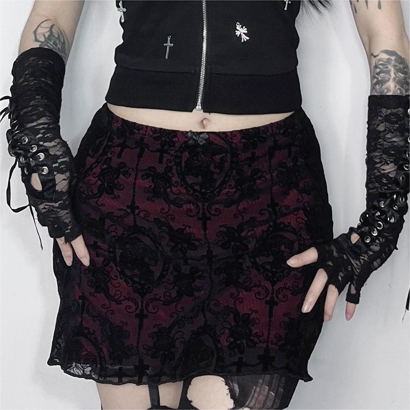 Private Celebrity Fitted Layered Above-Knee Polyester Print Skirt