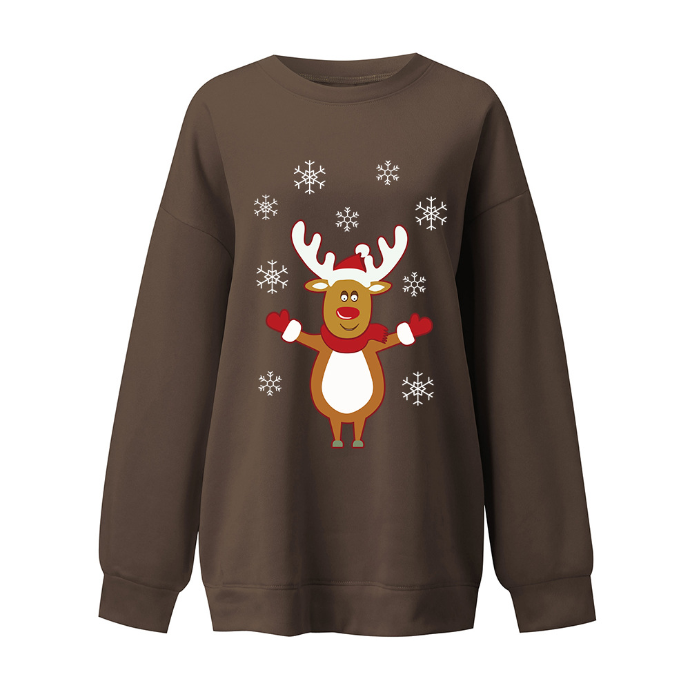 Loose Fit Cotton Blend 3D Deer Hoodie