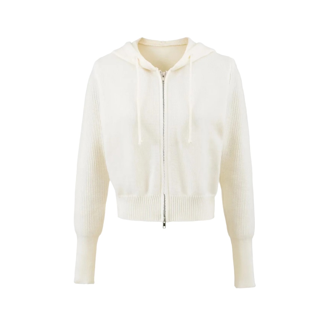 Ladies Cropped Drawcord Zip-Up Hoodie