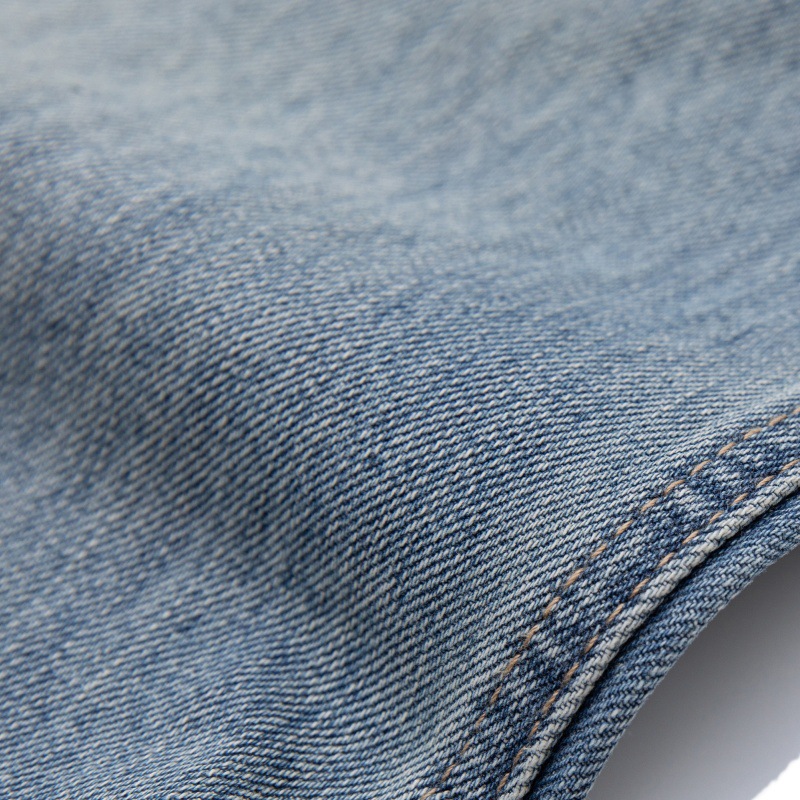 Patchwork Ripped Washed Denim Pants Men Casual All-Match Vintage Look