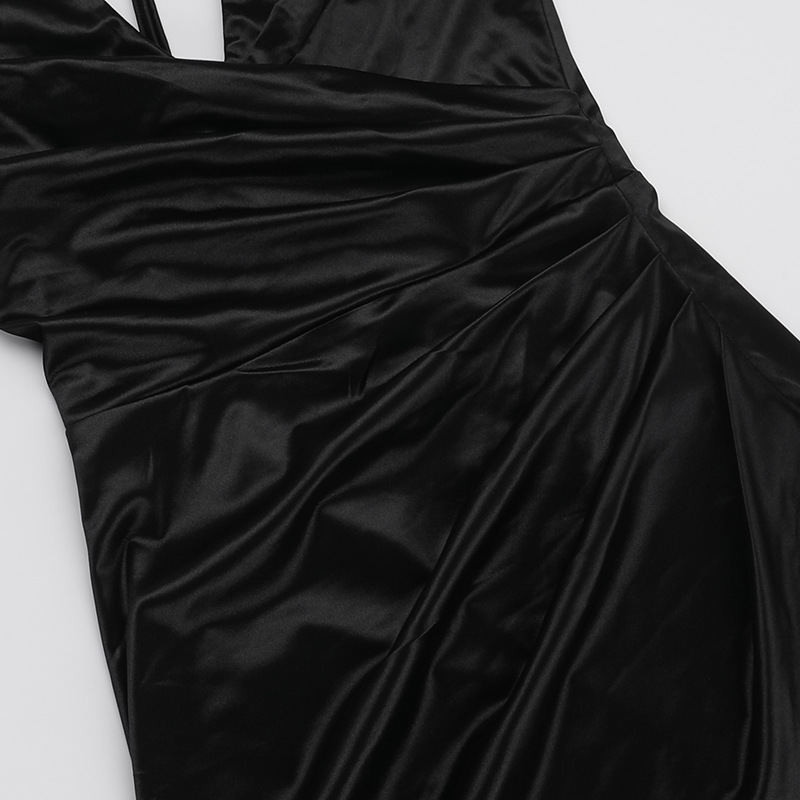 High Waist Collarless Polyester Dress