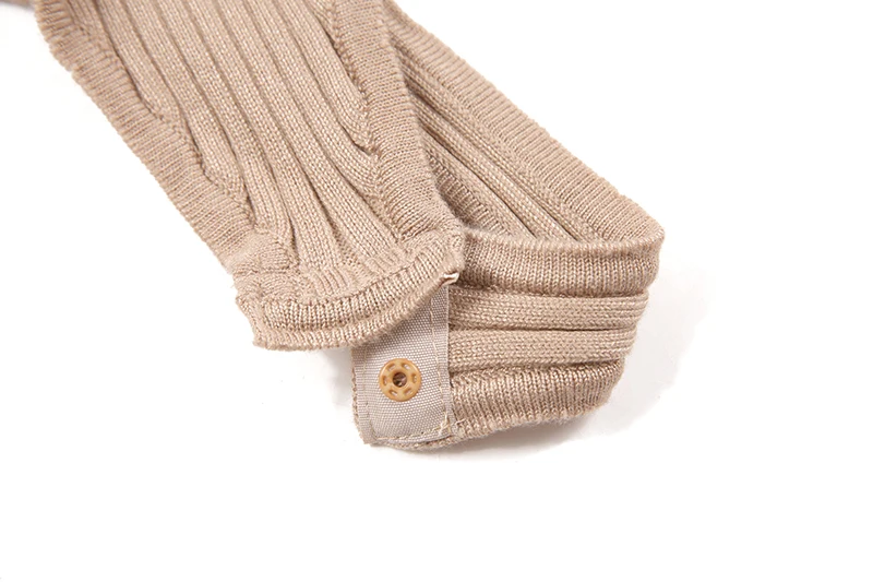 Ladies Knit Plain Geometric Neckline Puffy Sleeves Jumpsuit