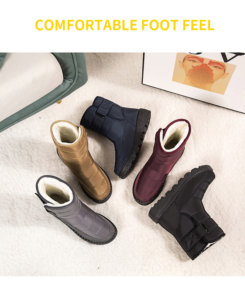 Winter New Snow Boots Women's High Top Waterproof Cotton Shoes Casual Short Tube Plush Plus Large Cotton Boots 43 Amazon