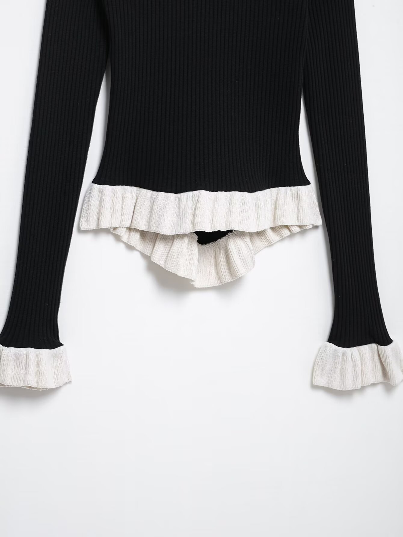European American Long Sleeve Color Block Sweater
